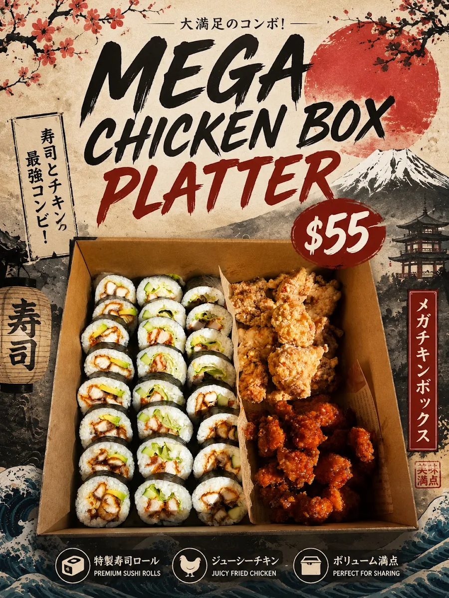 Menu, sushi fresh 7