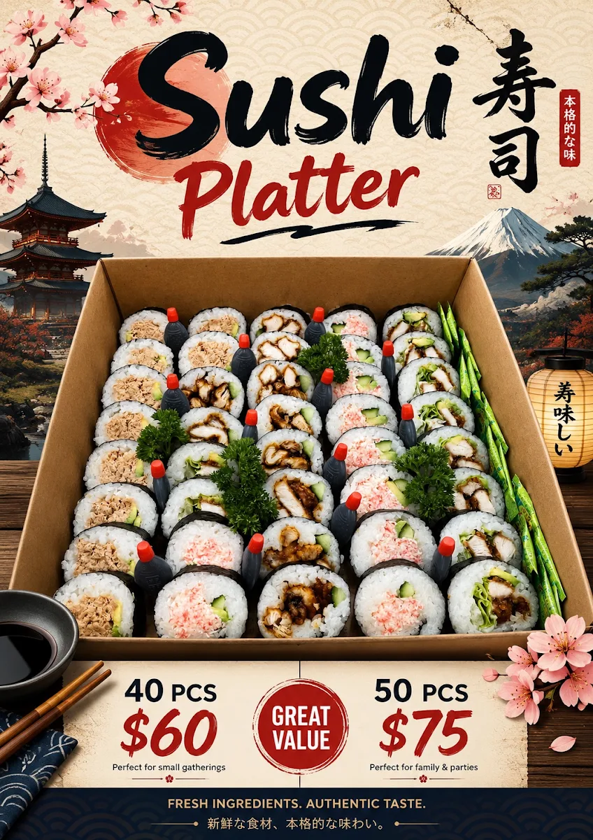 Menu, sushi fresh 7