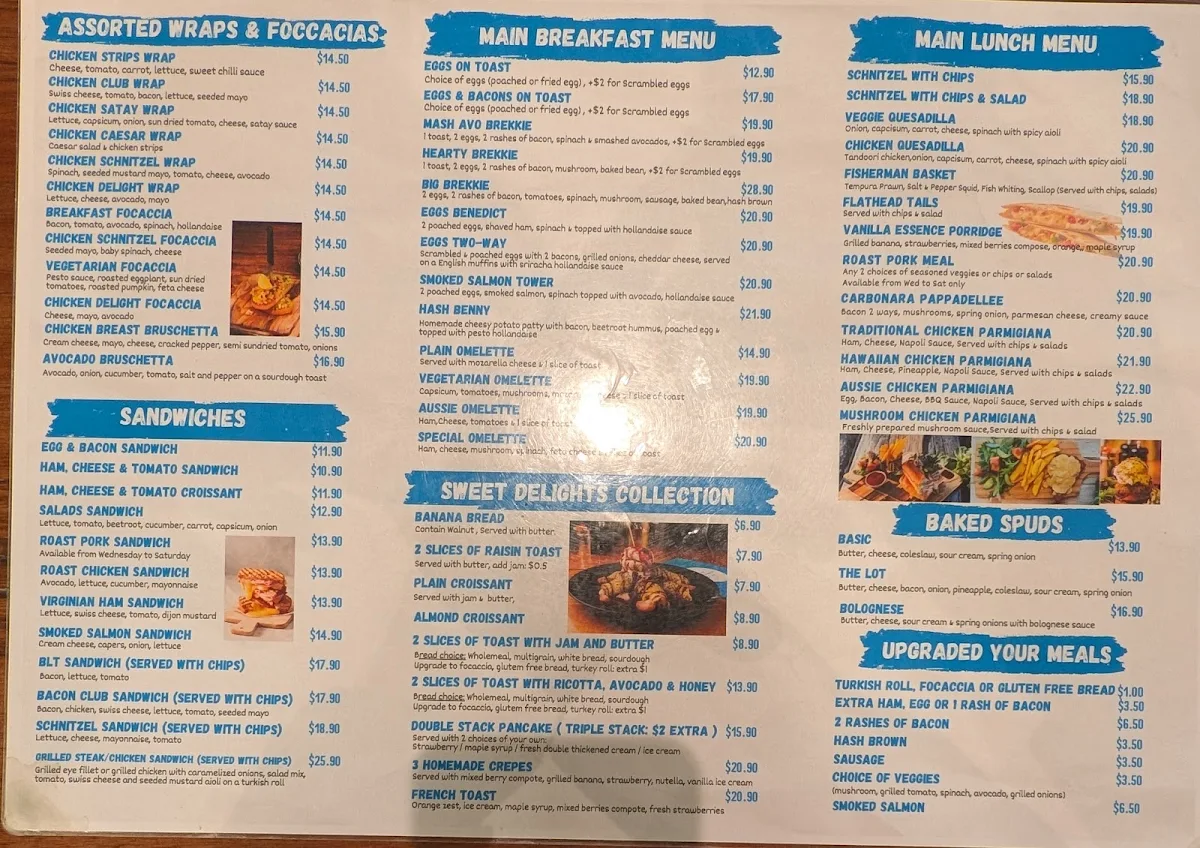 Menu, Four Seasons Café