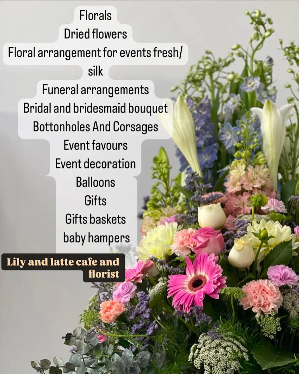 Menu, Lily & Latte Cafe and Florist