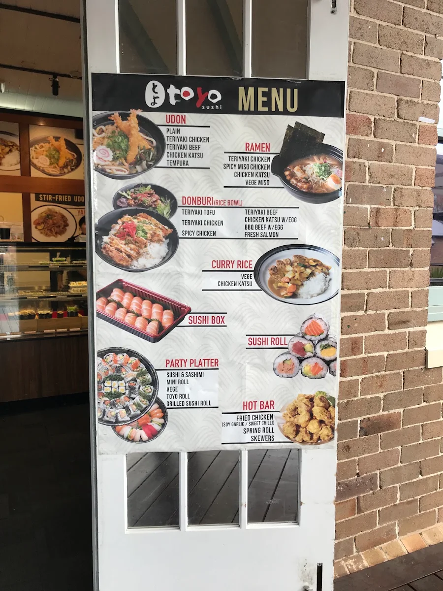 Menu, Toyo Sushi