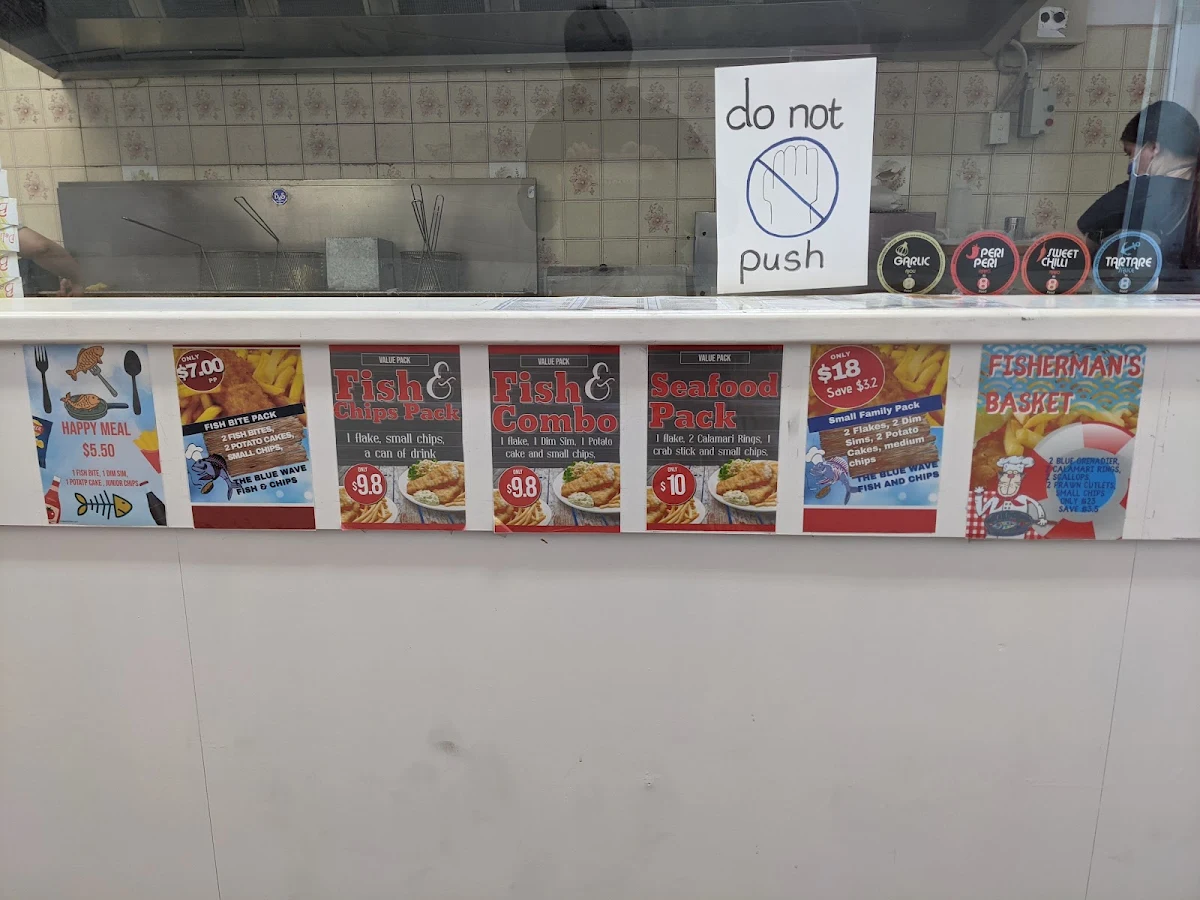 Menu, The Blue Wave Fish & Chips