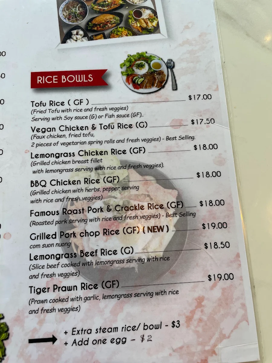 Menu, Great Aunty Three