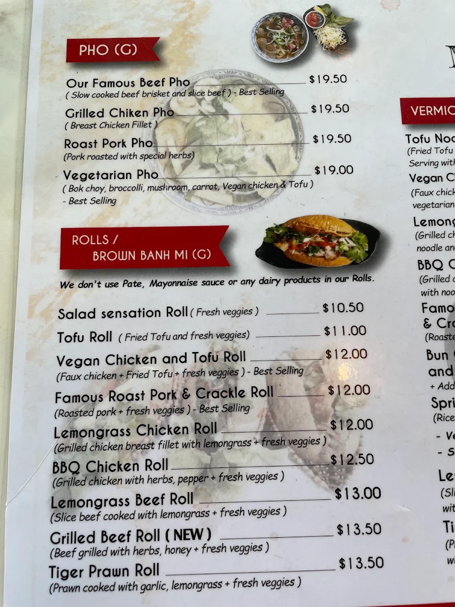 Menu, Great Aunty Three