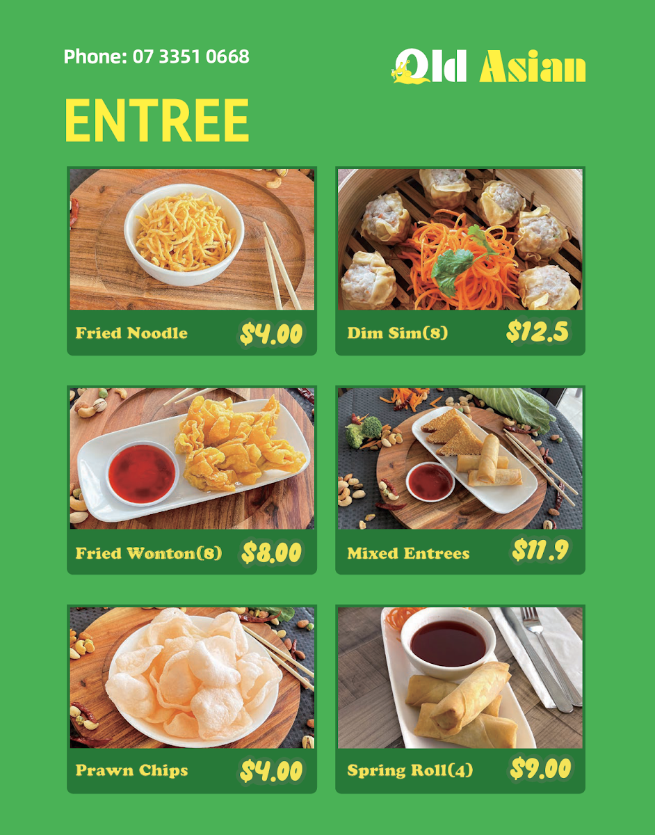 Menu, Good Asian