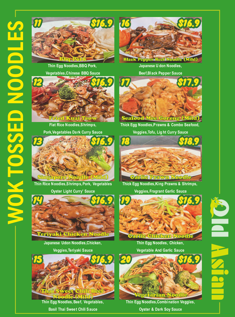 Menu, Good Asian