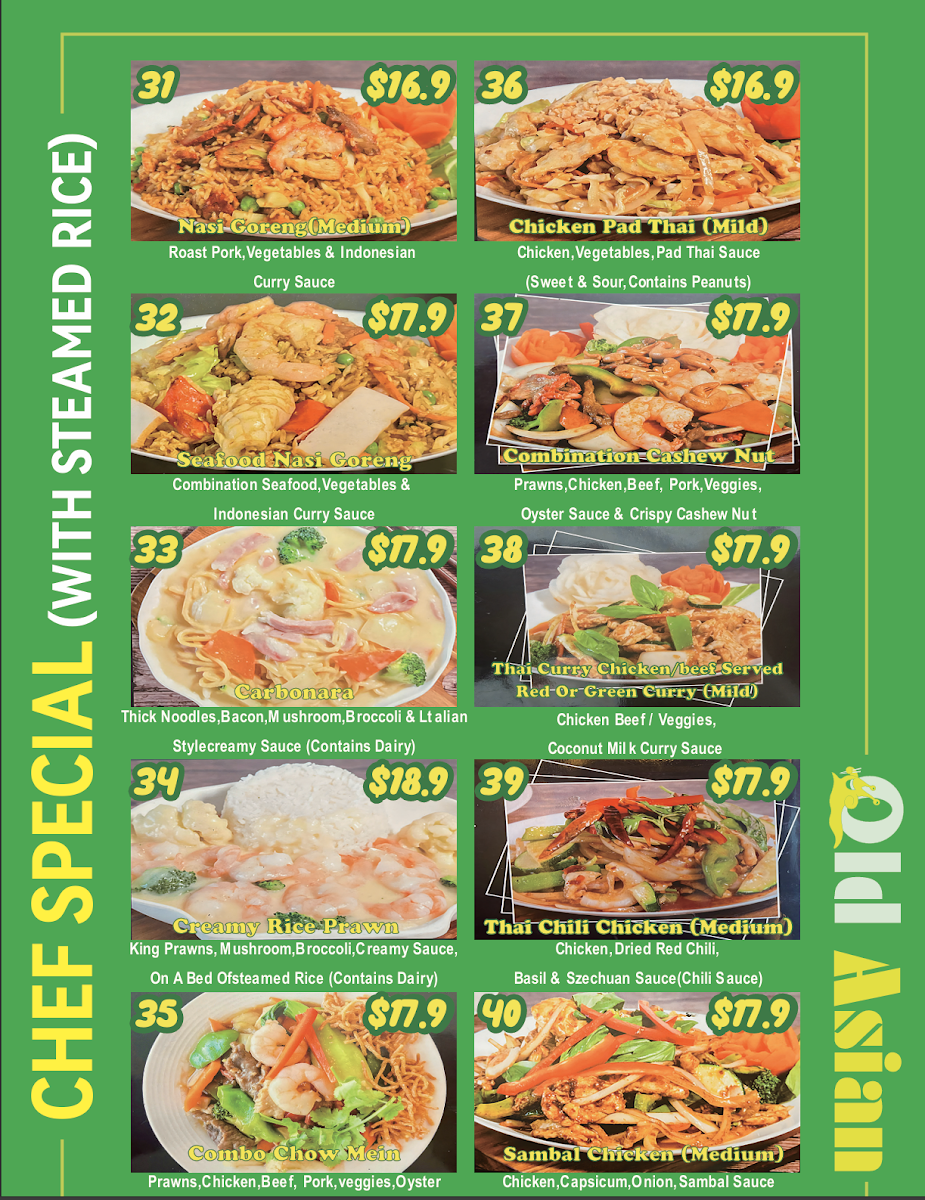 Menu, Good Asian