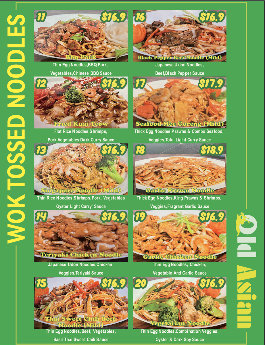 Menu, Good Asian