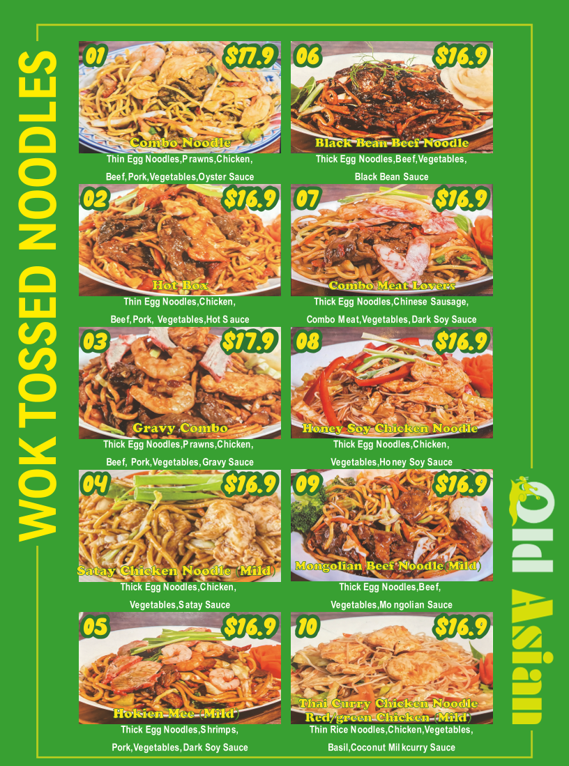 Menu, Good Asian