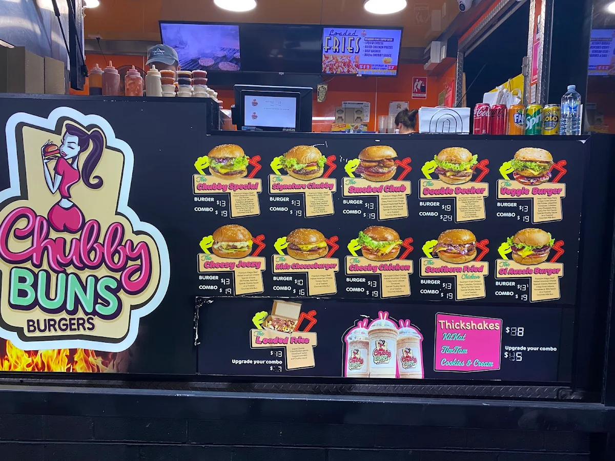 Menu, Chubby Buns Burgers Lansvale