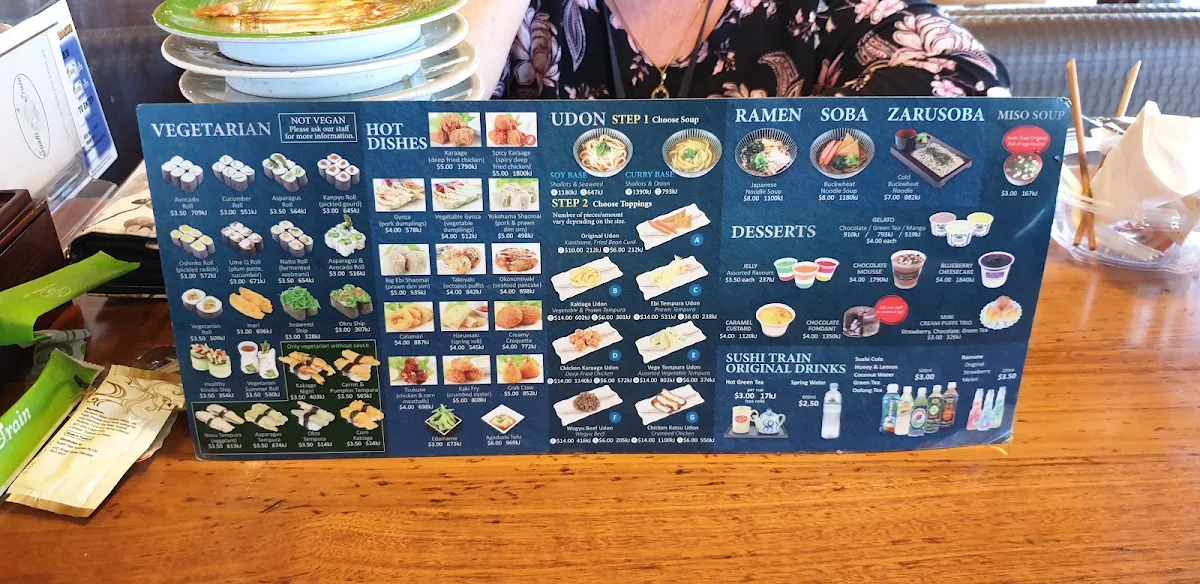 Menu, Sushi Train Oxenford