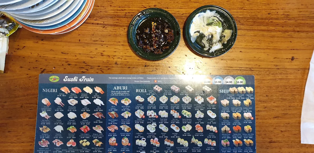Menu, Sushi Train Oxenford