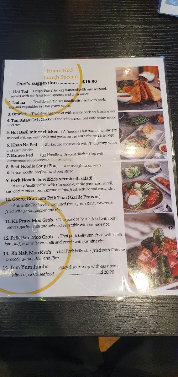 Menu, Home no.9 Thai cuisine by Bangkok house