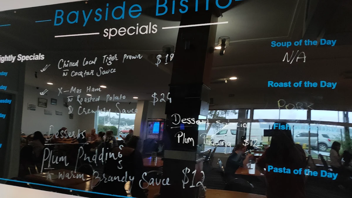 Menu, Bayside Family Bistro St Helens