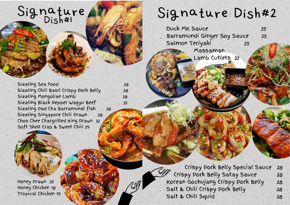 Menu, Taste Of Asia Wollongong