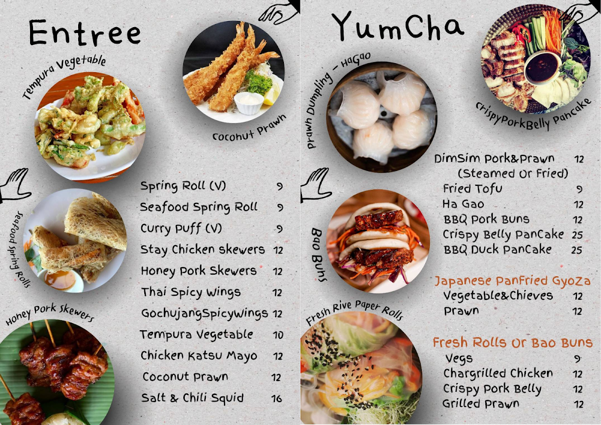 Menu, Taste Of Asia Wollongong