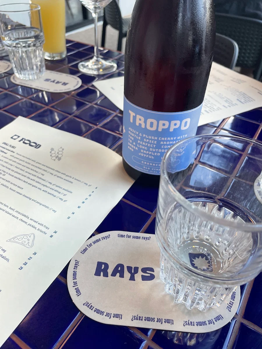 Menu, Rays By Range | Camp Hill & Coorparoo Bar
