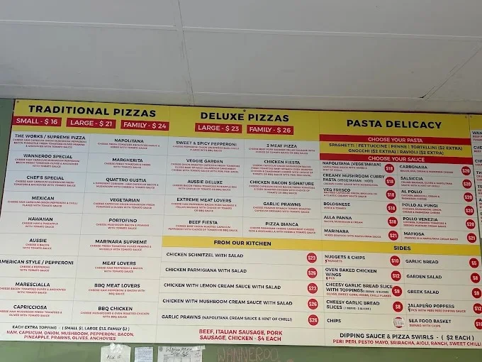 Menu, Wanneroo Pizza