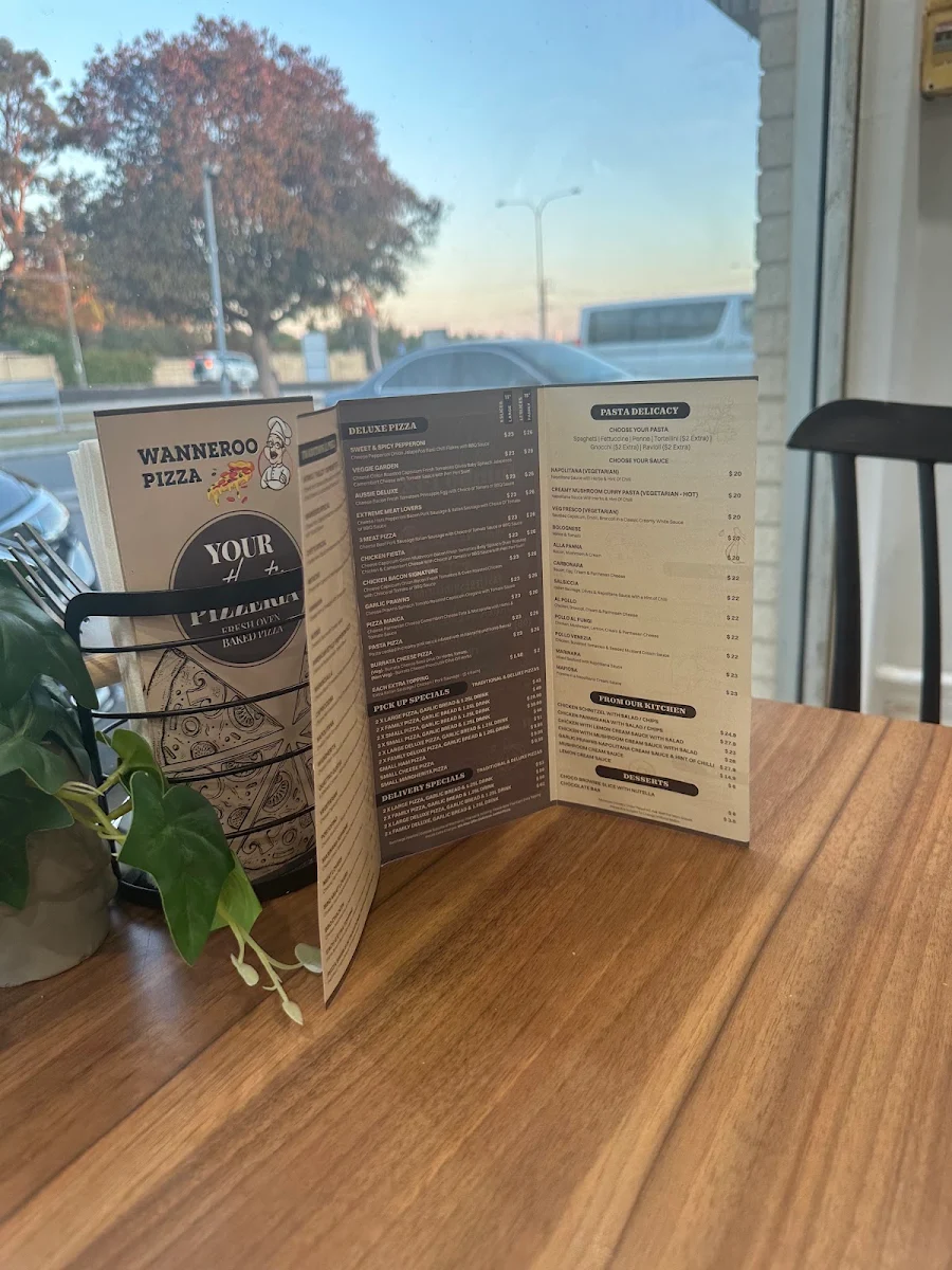 Menu, Wanneroo Pizza