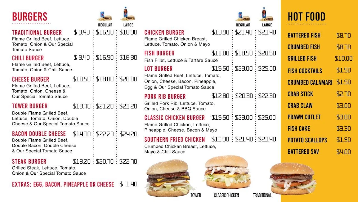 Menu, Homers Emerton