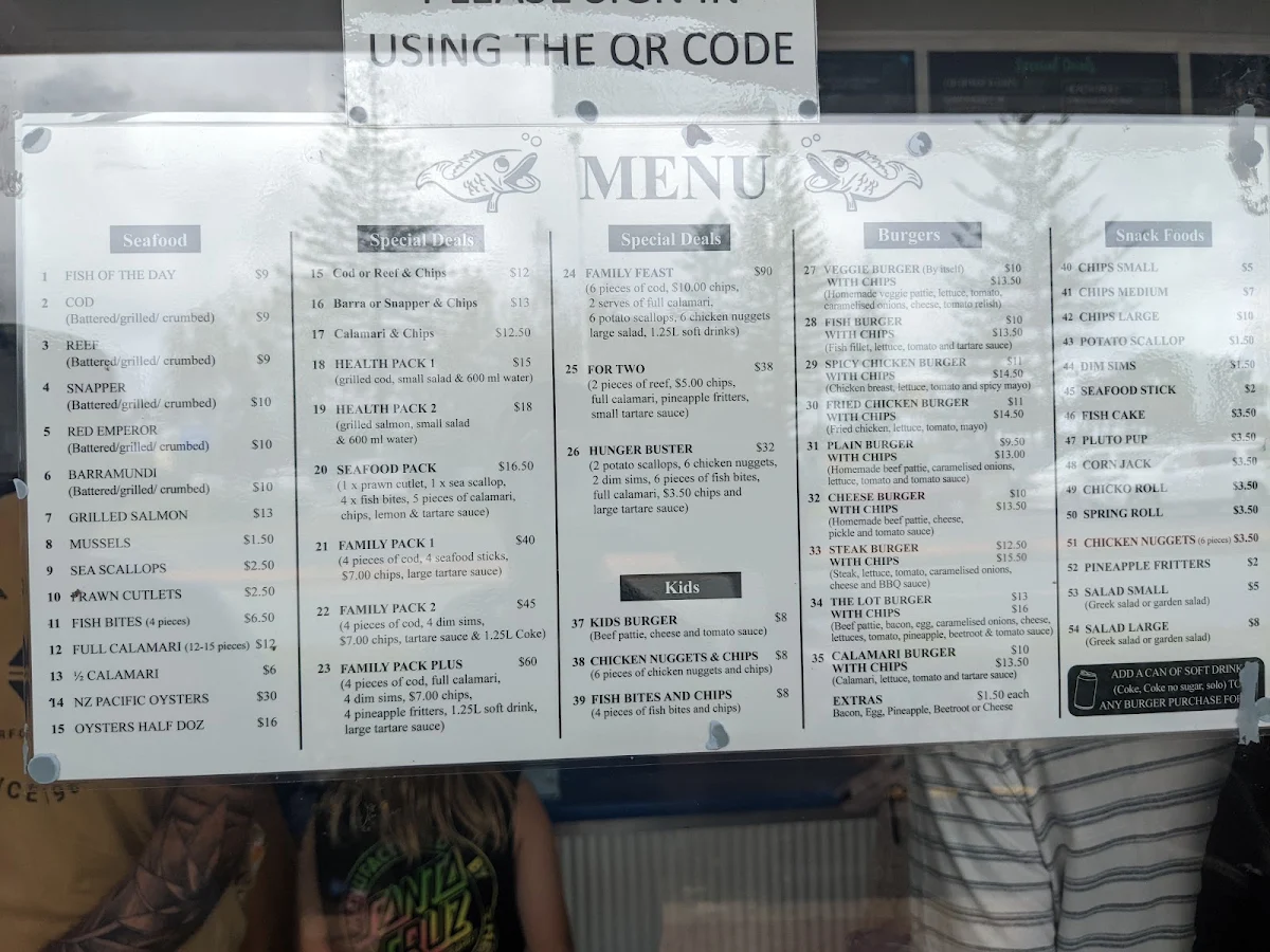 Menu, Surfcoast Fish N Grill