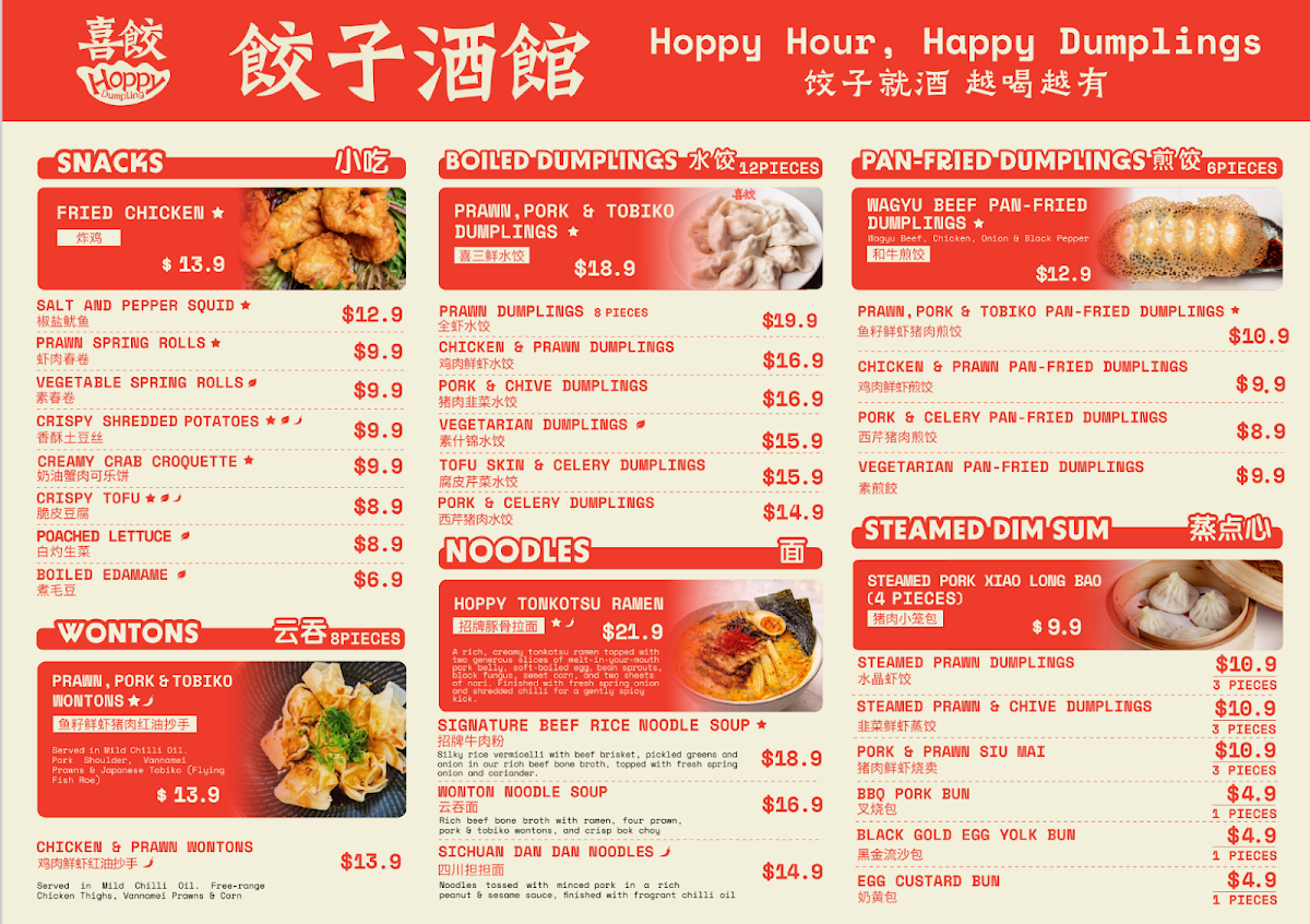 Menu, Hoppy Dumpling Russell