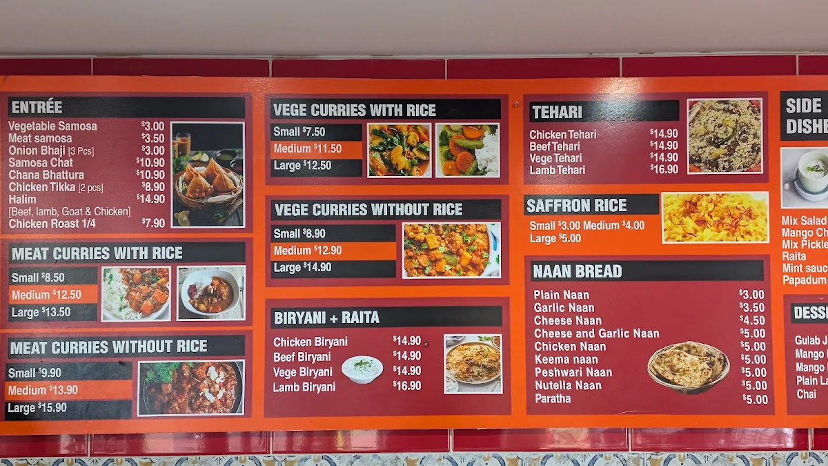 Menu, Curry Corner Restaurant Jesmond