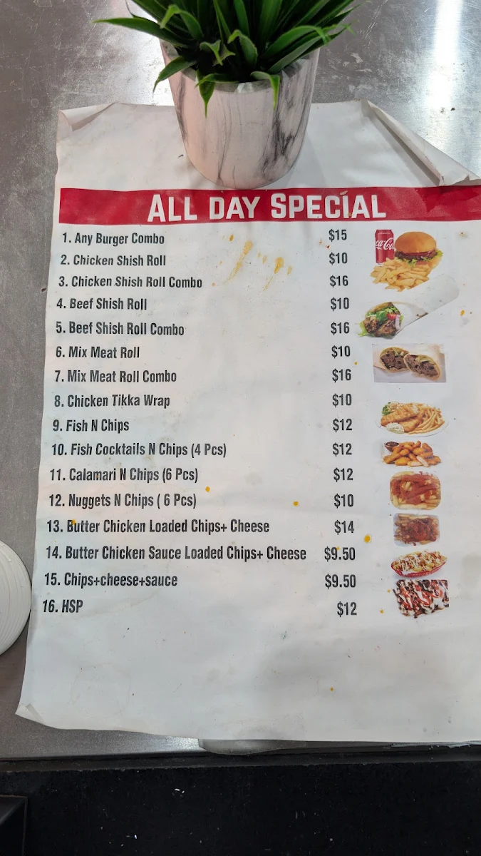 Menu, Curry Corner Restaurant Jesmond