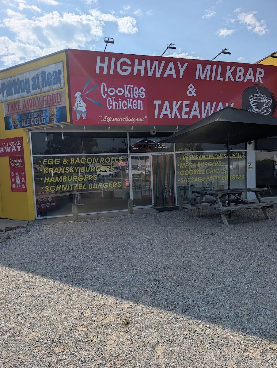 Menu, HIGHWAY MILKBAR & TAKEAWAY