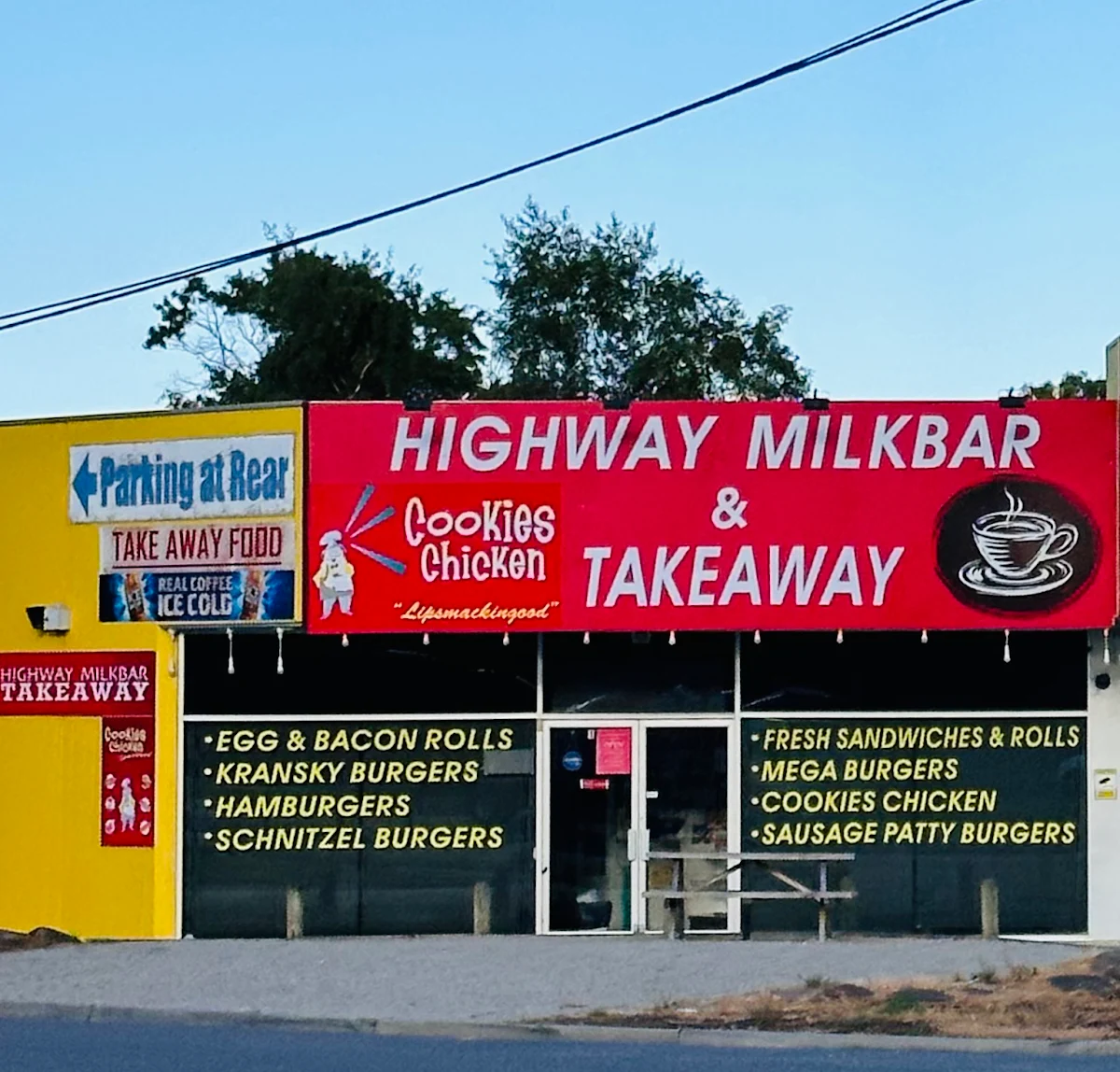 Menu, HIGHWAY MILKBAR & TAKEAWAY