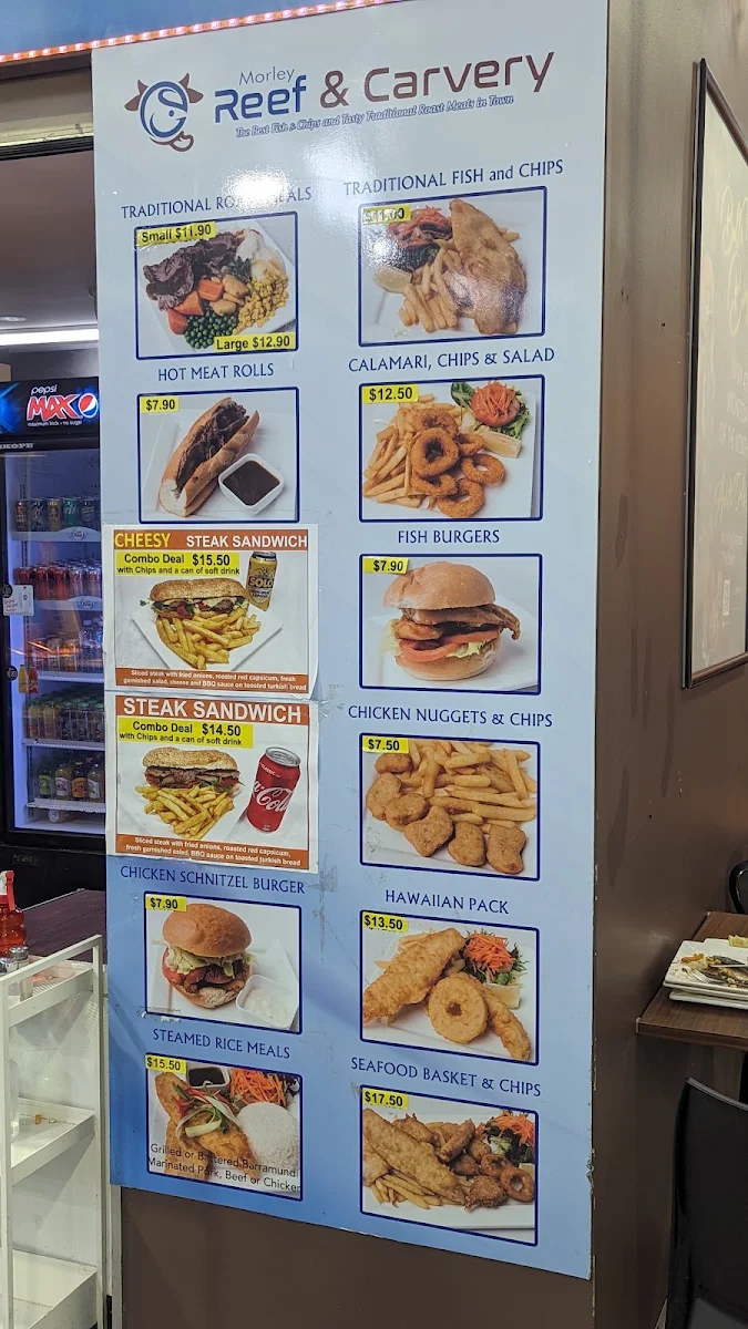 Menu, Morley Reef & Carvery