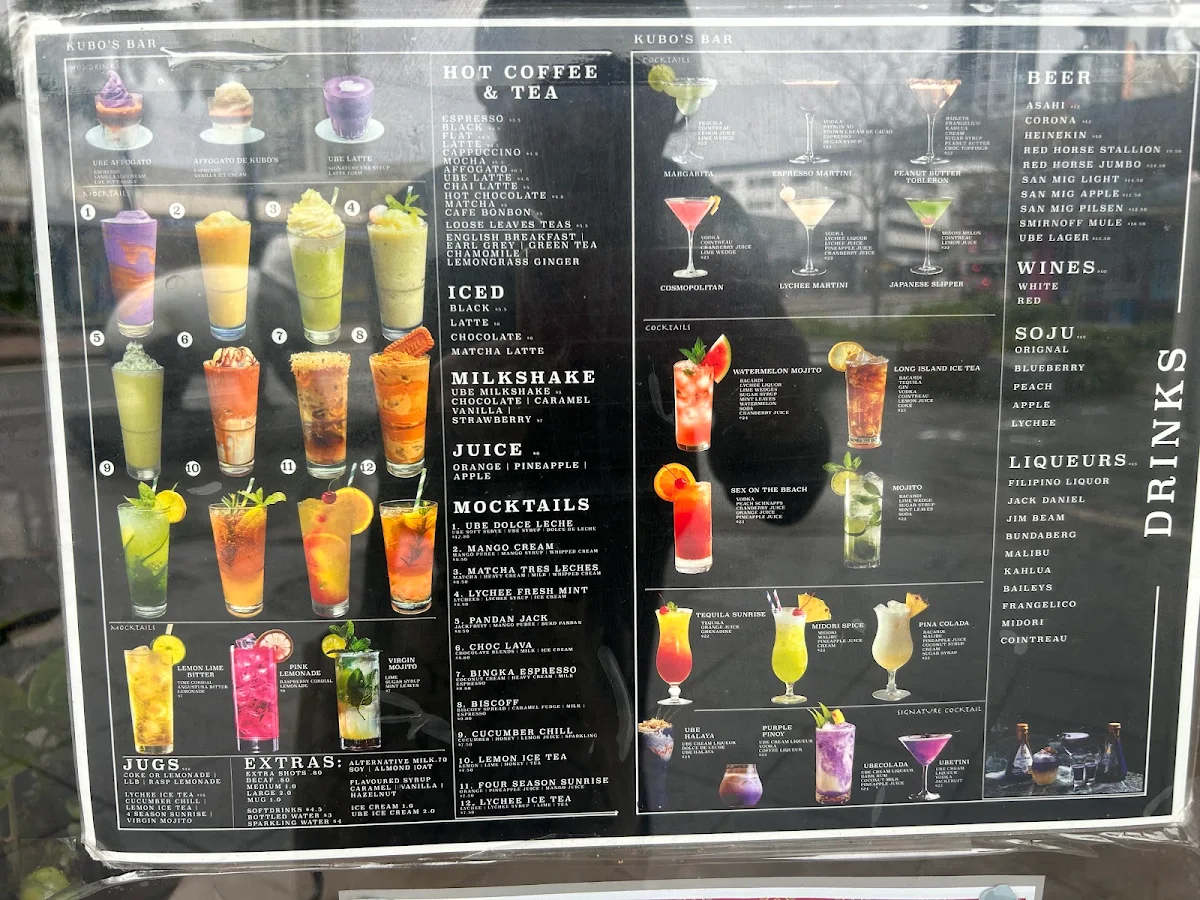 Menu, Kubo's Bar And Grill
