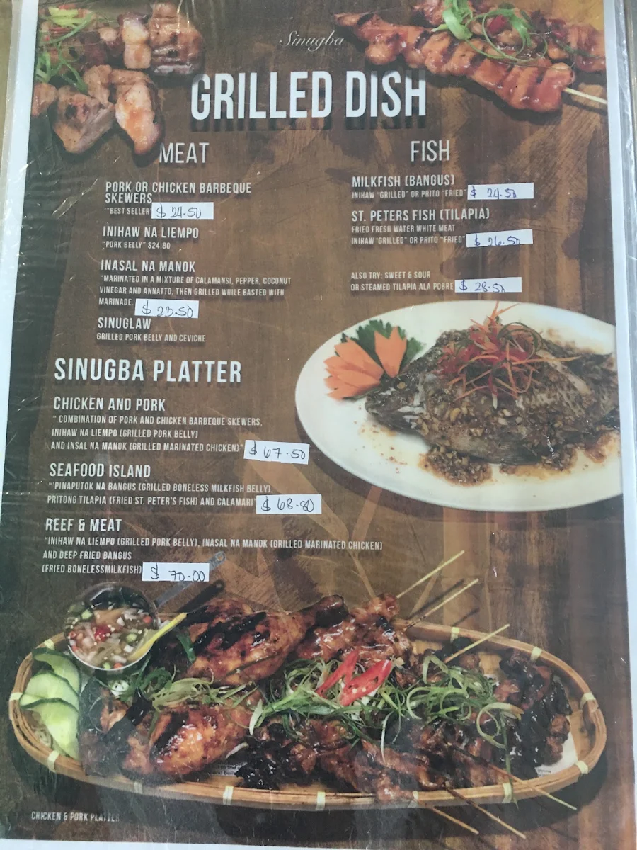 Menu, Kubo's Bar And Grill