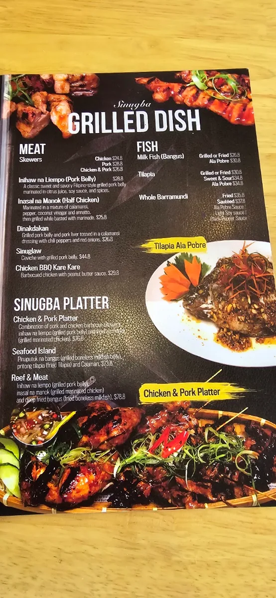 Menu, Kubo's Bar And Grill