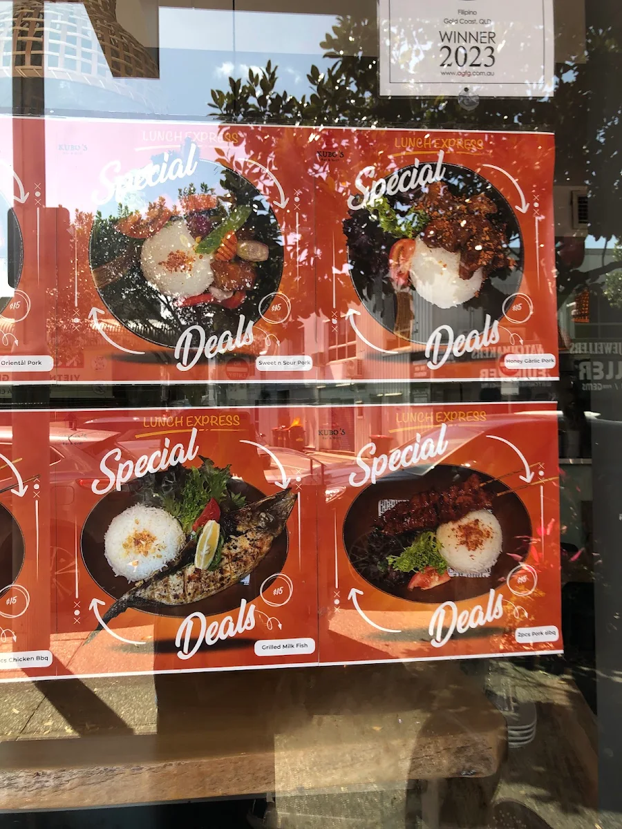 Menu, Kubo's Bar And Grill