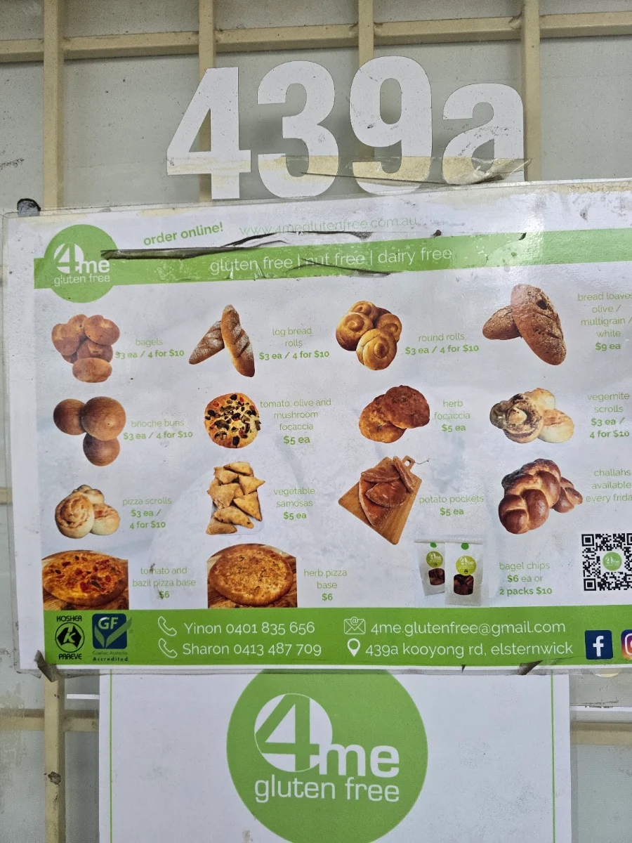 Menu, 4me gluten free