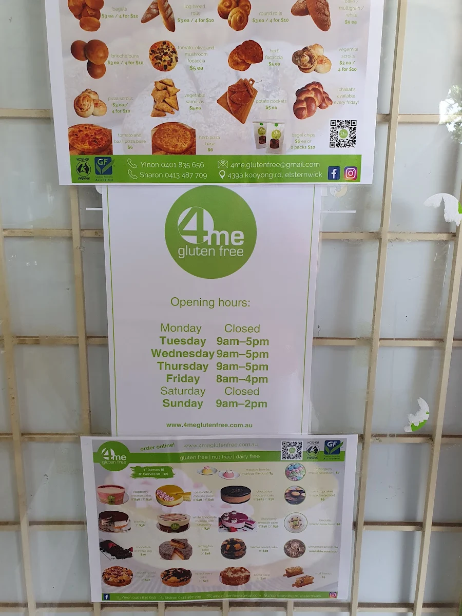 Menu, 4me gluten free
