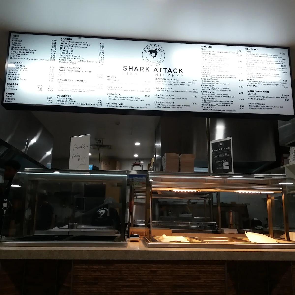 Menu, Shark Attack Fish'N'Chippery - Fish & Chips