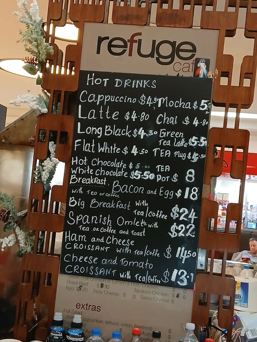 Menu, Refuge Cafe