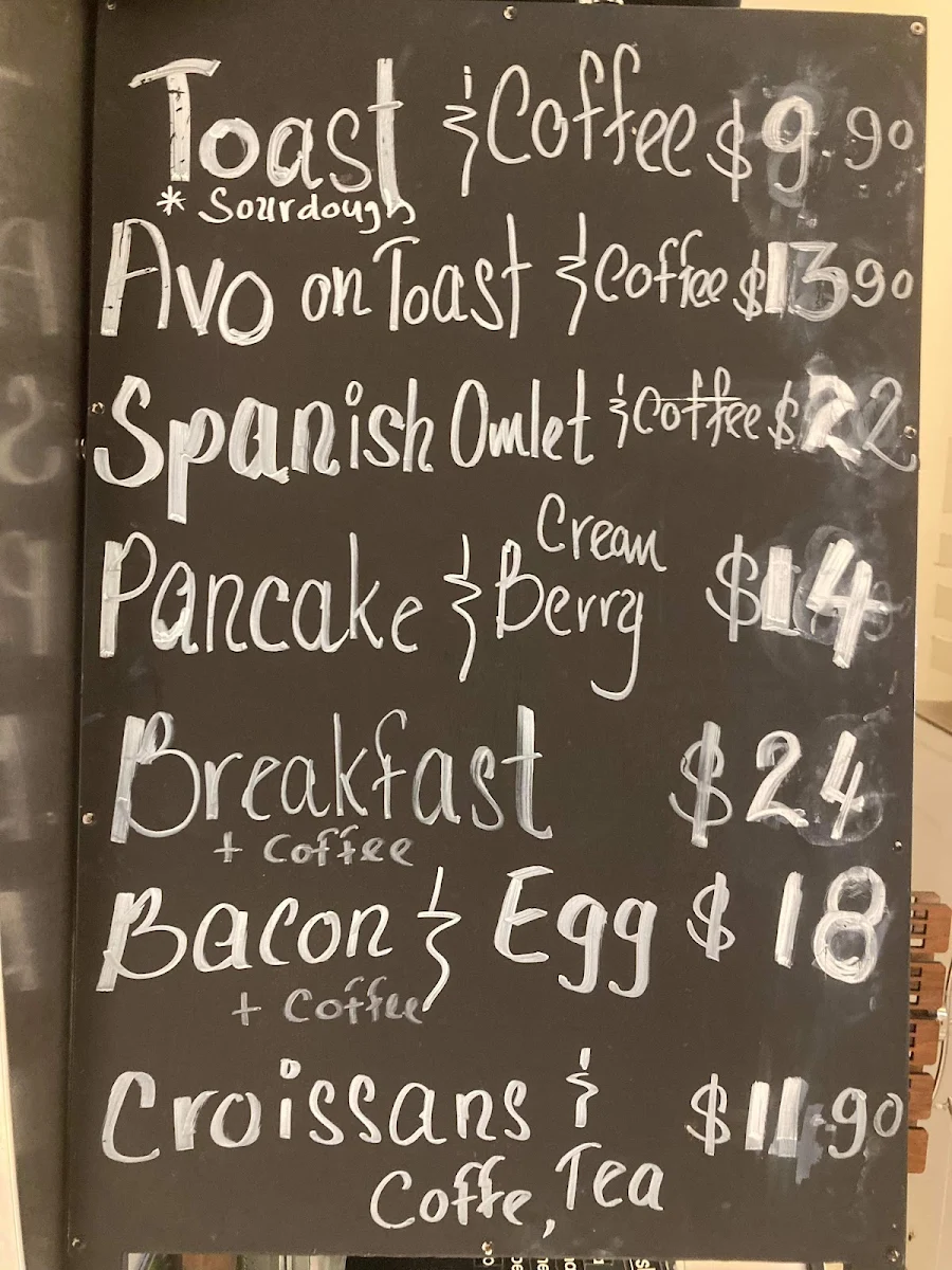 Menu, Refuge Cafe