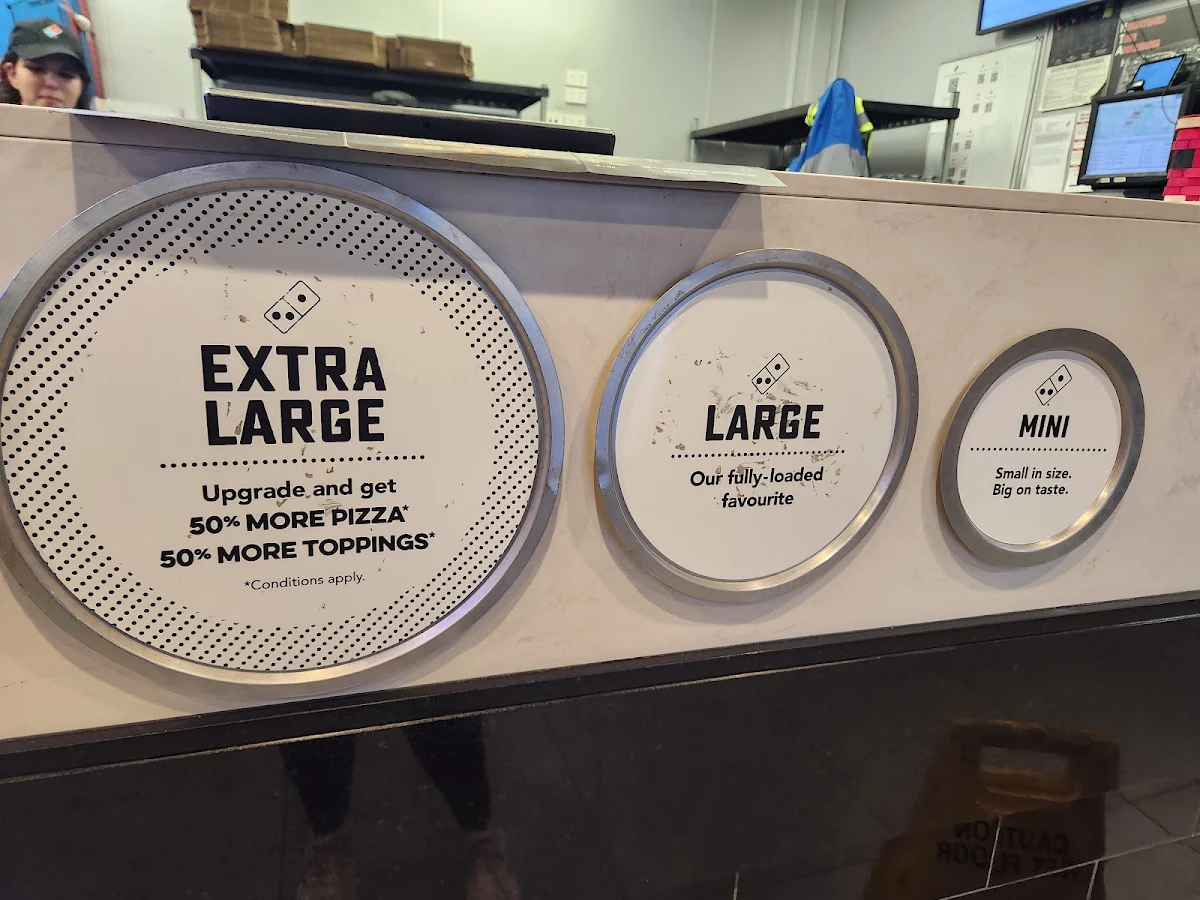 Menu, Domino's Pizza Plumpton