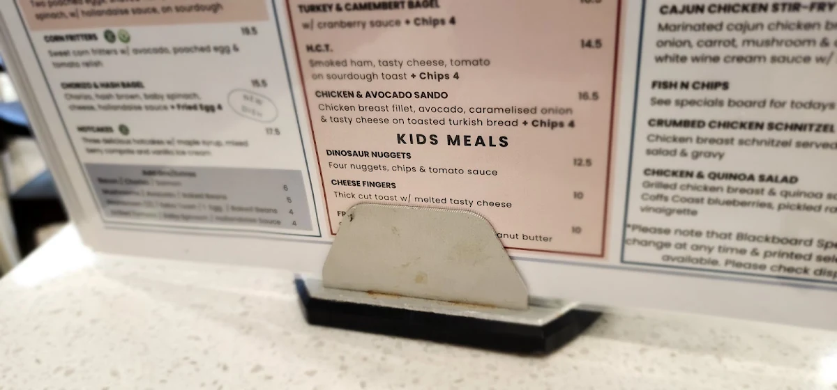 Menu, JBN Cafe