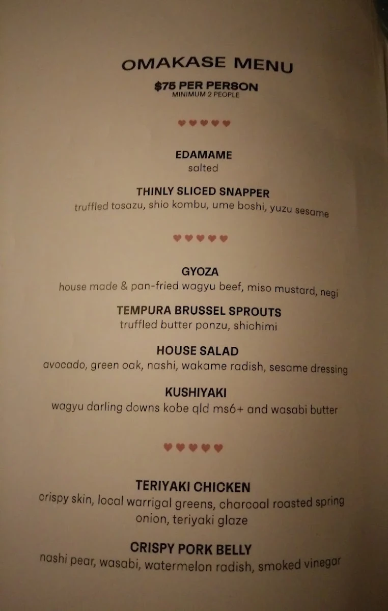 Menu, Yamagen Japanese Restaurant