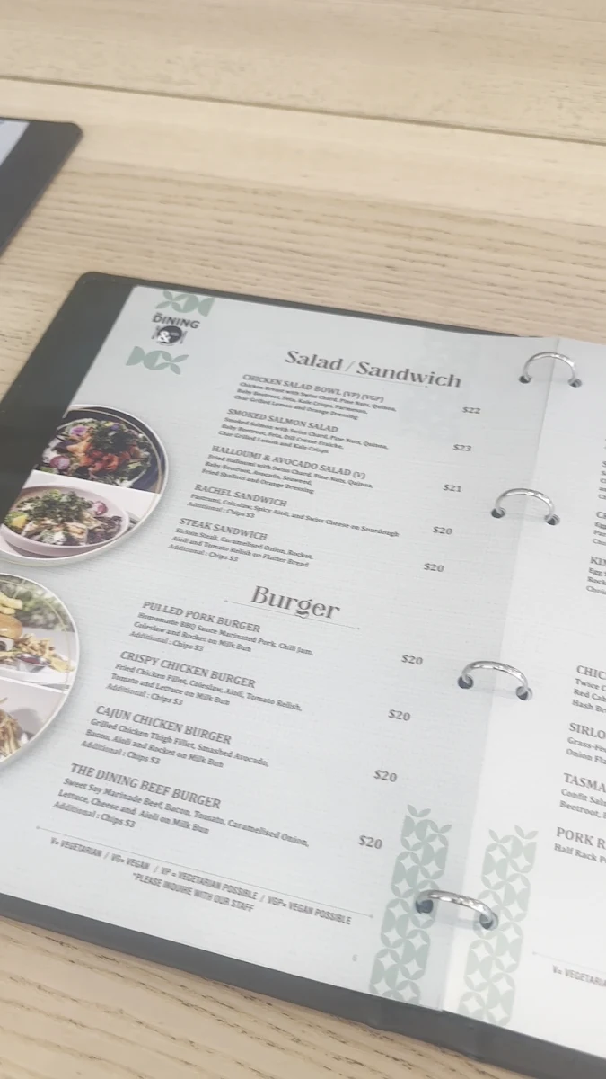 Menu, The Dining & Co Mascot