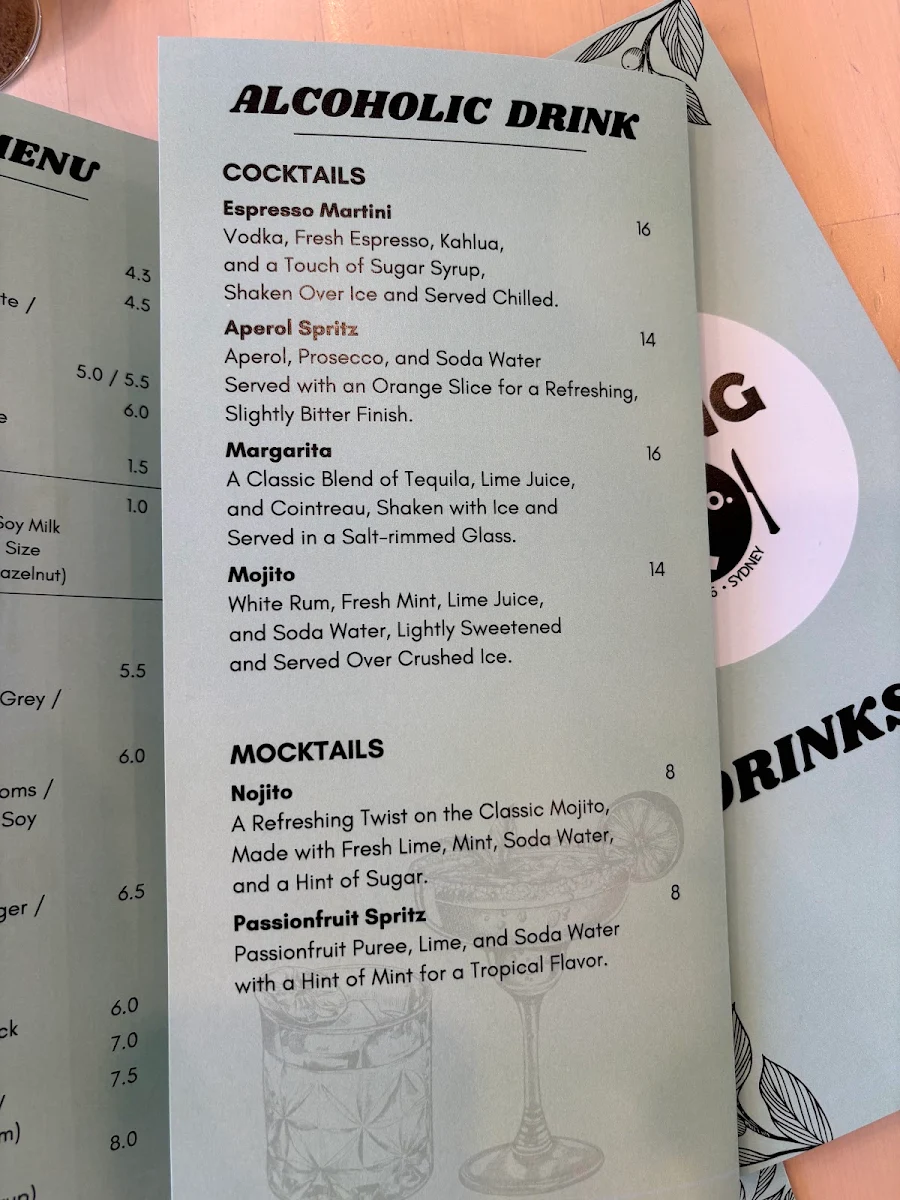 Menu, The Dining & Co Mascot