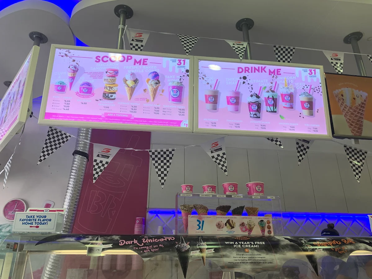 Menu, Baskin-Robbins Surfers Paradise