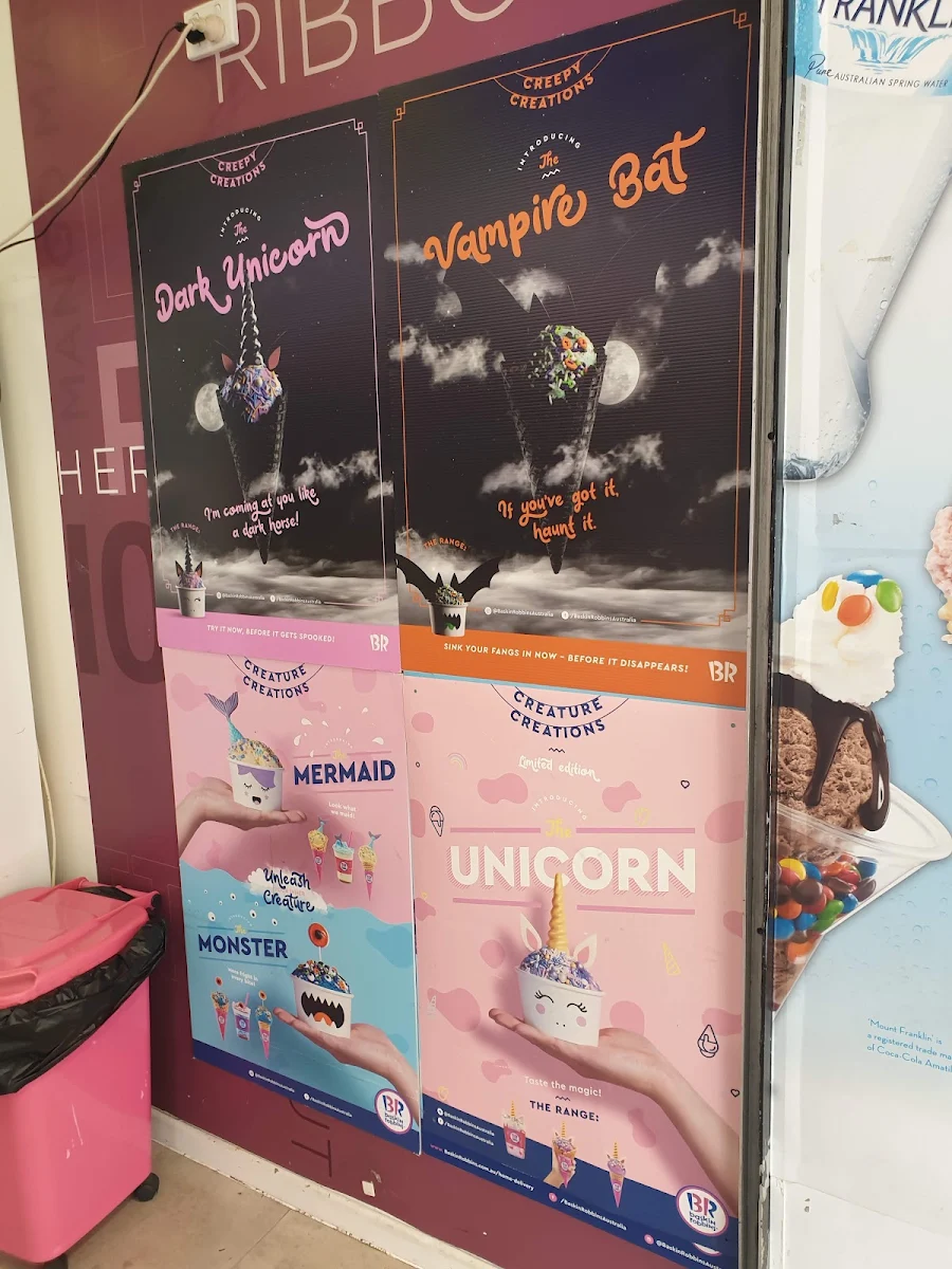 Menu, Baskin-Robbins Surfers Paradise