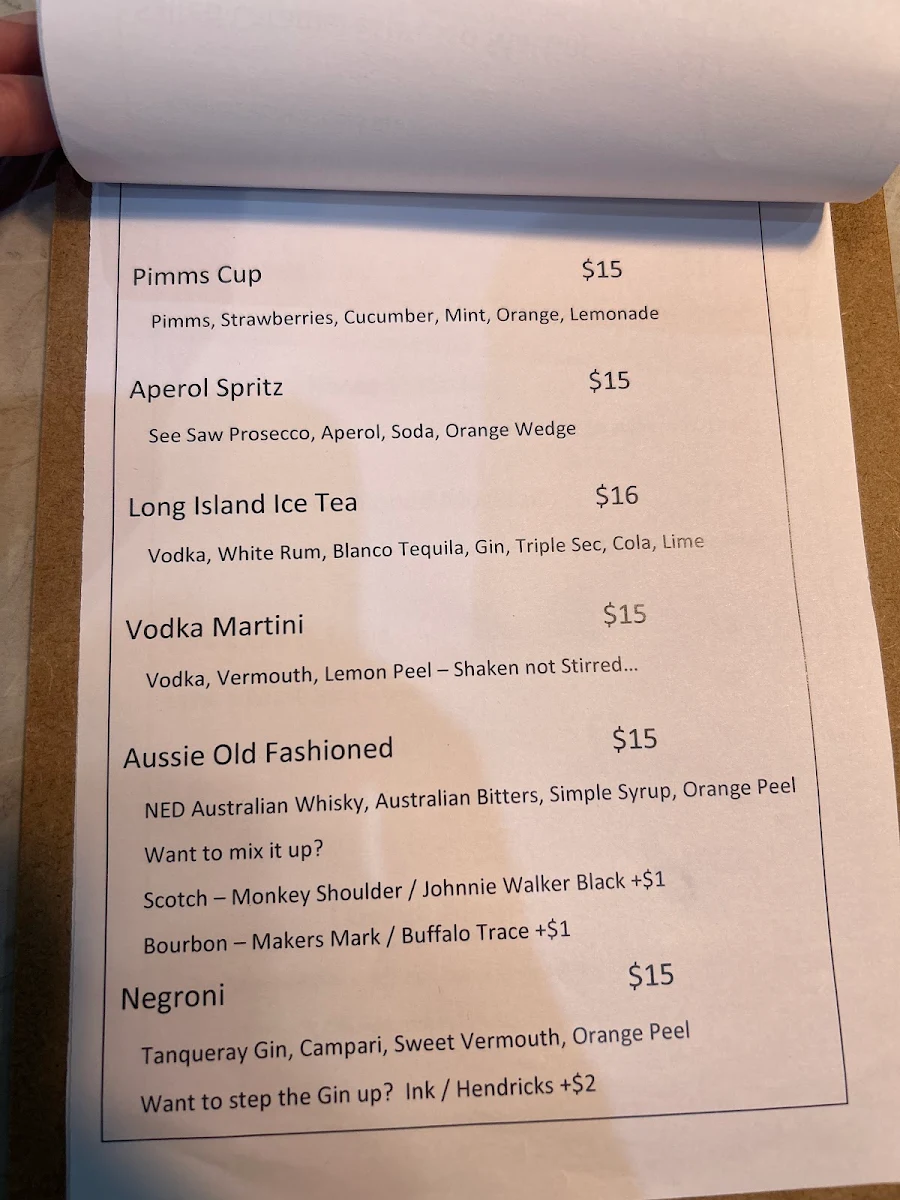Menu, Black Cat Cocktails Wellington