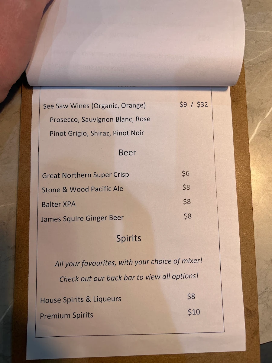 Menu, Black Cat Cocktails Wellington