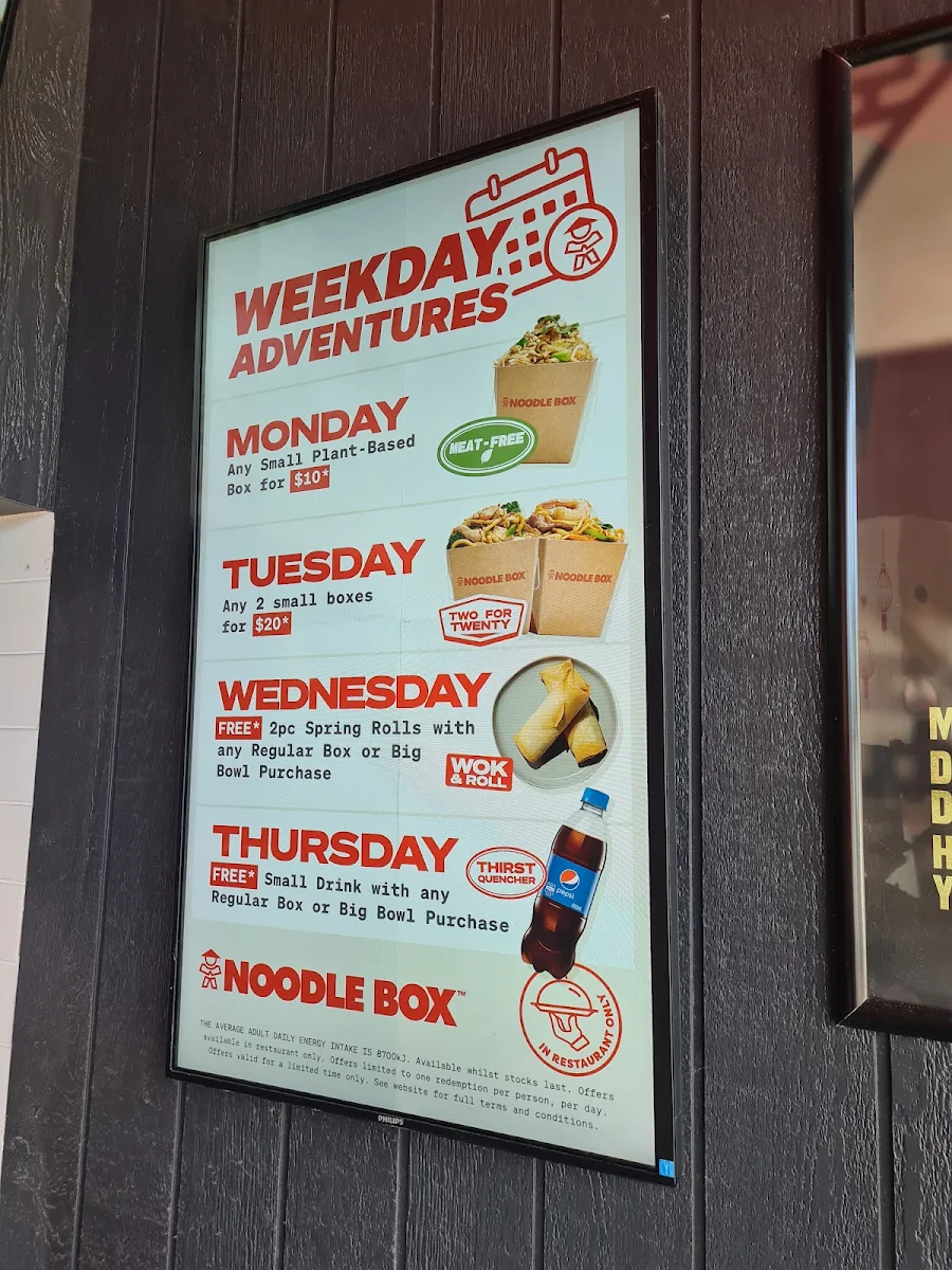 Menu, Noodle Box Palm Beach